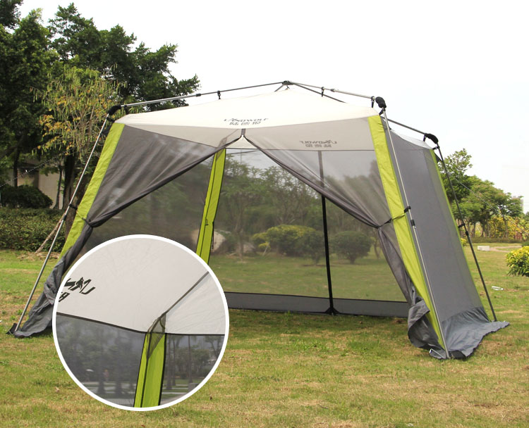 Cheap Goat Tents Automatic Ultralarge 300*300*210cm 5 8 Person Use Camping Tent Sun Shelter Beach Picnic Large Gazebo Single Layer Without Cover   